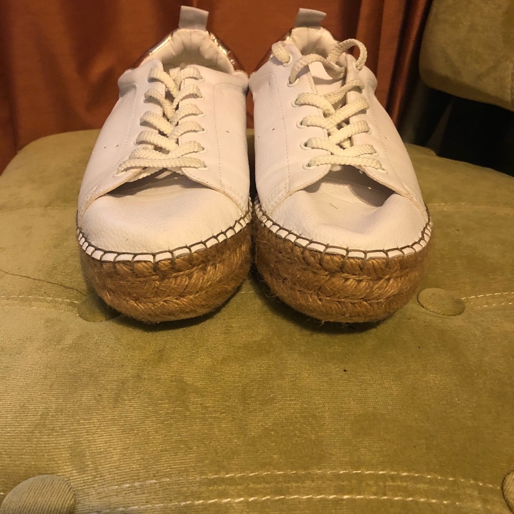 White and Gold Espadrilles